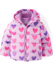 Toddler Girls Print Puffer Jacket