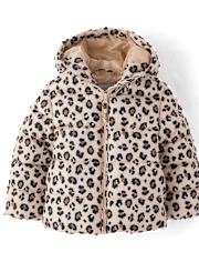 Toddler Girls Print Puffer Jacket