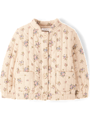 Toddler Girls Floral Quilted Jacket