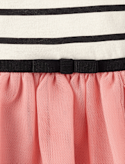 Robe tutu rayée à motif cœur pour bébé et petite fille