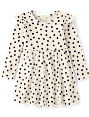Baby And Toddler Girls Dot Flutter Babydoll Dress