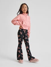 Girls Print High Rise Flare Leggings