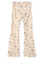 Girls Print High Rise Flare Leggings