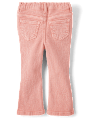 Toddler Girls Garment Dyed High Rise Flare Jeans