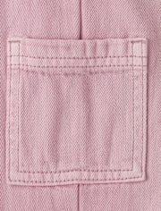 Toddler Girls Garment Dyed Utility Barrel Jeans
