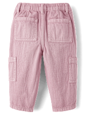 Toddler Girls Garment Dyed Utility Barrel Jeans