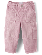 Toddler Girls Garment Dyed Utility Barrel Jeans