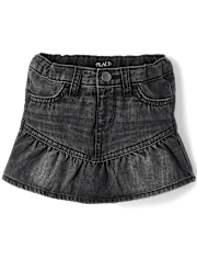 Toddler Girls Denim Ruffle Skort