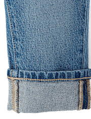 Toddler Girls Ripped Roll Cuff Straight Jeans