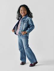 Toddler Girls Bow Wide Leg Jeans