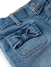 Toddler Girls Bow Wide Leg Jeans