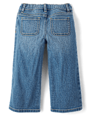 Toddler Girls Bow Wide Leg Jeans