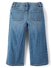 Toddler Girls Bow Wide Leg Jeans