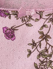 Girls Floral Pointelle Baby Tee