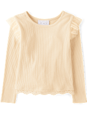 Baby And Toddler Girls Pointelle Flutter Top
