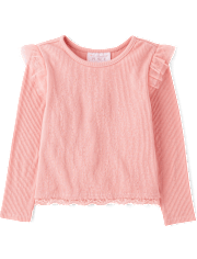 Baby And Toddler Girls Pointelle Flutter Top