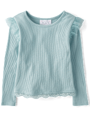 Baby And Toddler Girls Pointelle Flutter Top