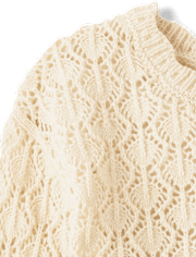 Toddler Girls Scalloped Pointelle Sweater
