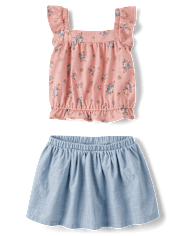 Toddler Girls Floral 2-Piece Outfit Set