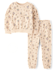 Toddler Girls Print Fleece 2-Piece Outfit Set
