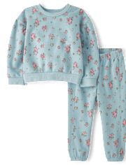 Toddler Girls Print Fleece 2-Piece Outfit Set