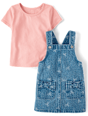 Toddler Girls Bow Skirtall 2-Piece Outfit Set