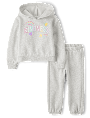 Toddler Girls Graphic Fleece 2-Piece Outfit Set