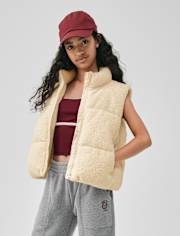 Girls Sherpa Puffer Vest