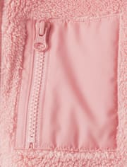 Girls Heavyweight Sherpa Zip Up Jacket
