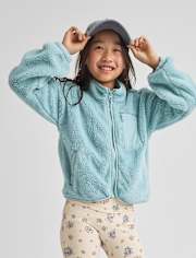 Veste zippée en sherpa épais pour fille