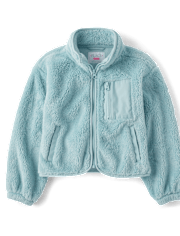 Girls Heavyweight Sherpa Zip Up Jacket