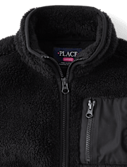 Kids Heavyweight Sherpa Zip Up Jacket