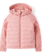 Girls Cozy Tech Microfleece Lined Puffer Jacket