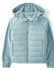 Girls Cozy Tech Microfleece Lined Puffer Jacket