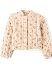 Girls Floral Quilted Jacket