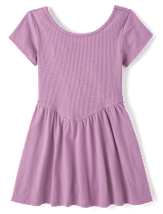 Girls Ribbed V-Waist Dress