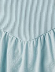 Girls Ribbed V-Waist Dress