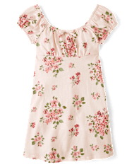 Girls Print Fit And Flare Dress