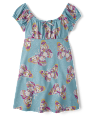 Girls Print Fit And Flare Dress