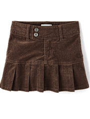Girls Pleated Corduroy Skort