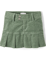Girls Pleated Corduroy Skort