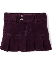 Girls Pleated Corduroy Skort