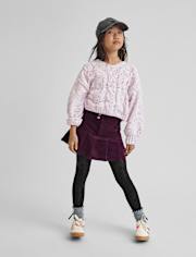 Girls Pleated Corduroy Skort