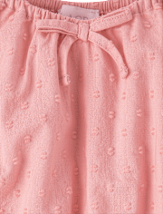 Girls Clip Dot Smocked Tiered Dress