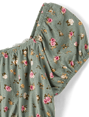 Girls Floral Smocked Top