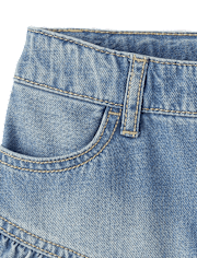 Girls Denim Ruffle Skort