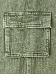 Girls Garment Dyed Baggy Cargo Jeans