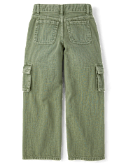 Girls Garment Dyed Baggy Cargo Jeans