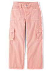 Girls Garment Dyed Baggy Cargo Jeans