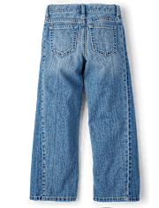 Girls Contrast Inset Wide Leg Jeans